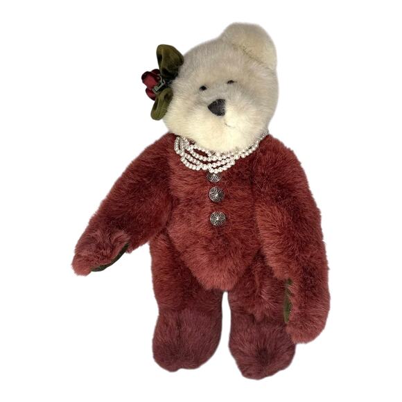 Boyds Bears Gwendolyn TEDDY BEAR 11" Archive Collection 1364 Red White Pearls - Picture 8 of 9